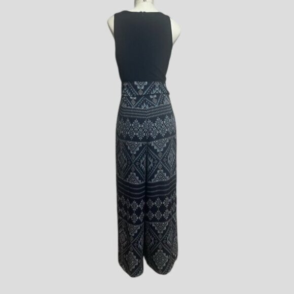 Vince Camuto Navy Abstract Sleeveless Wide Leg Jumpsuit - Picture 2 of 13